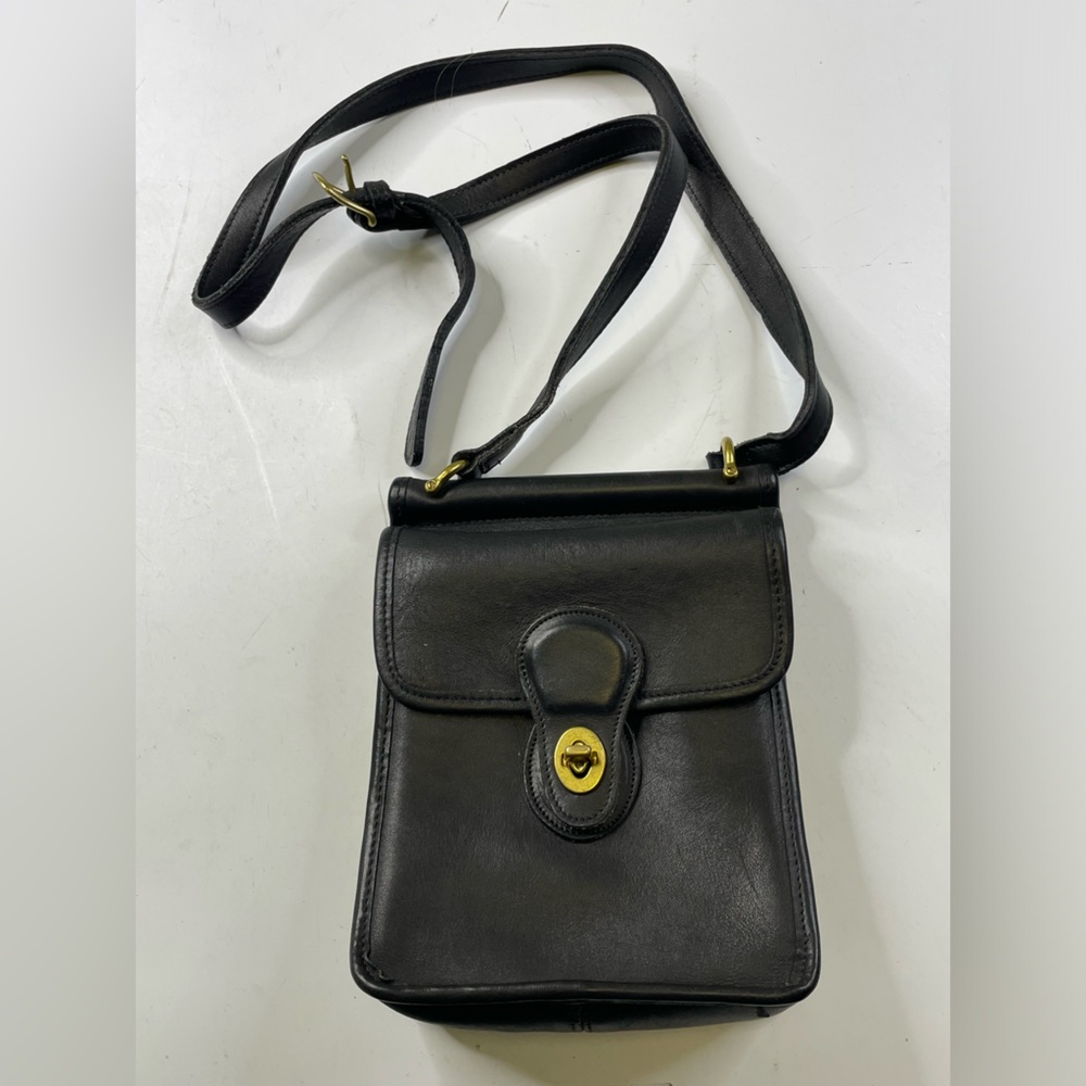VINTAGE COACH MURPHY BAG BLACK TURNLOCK LEATHER